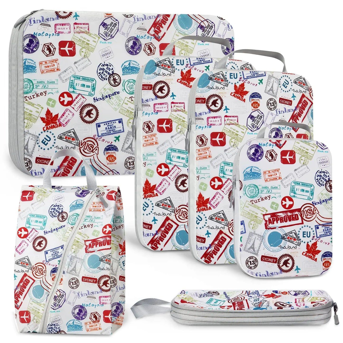 4/6PCS Design Travel Compression Packing Cubes