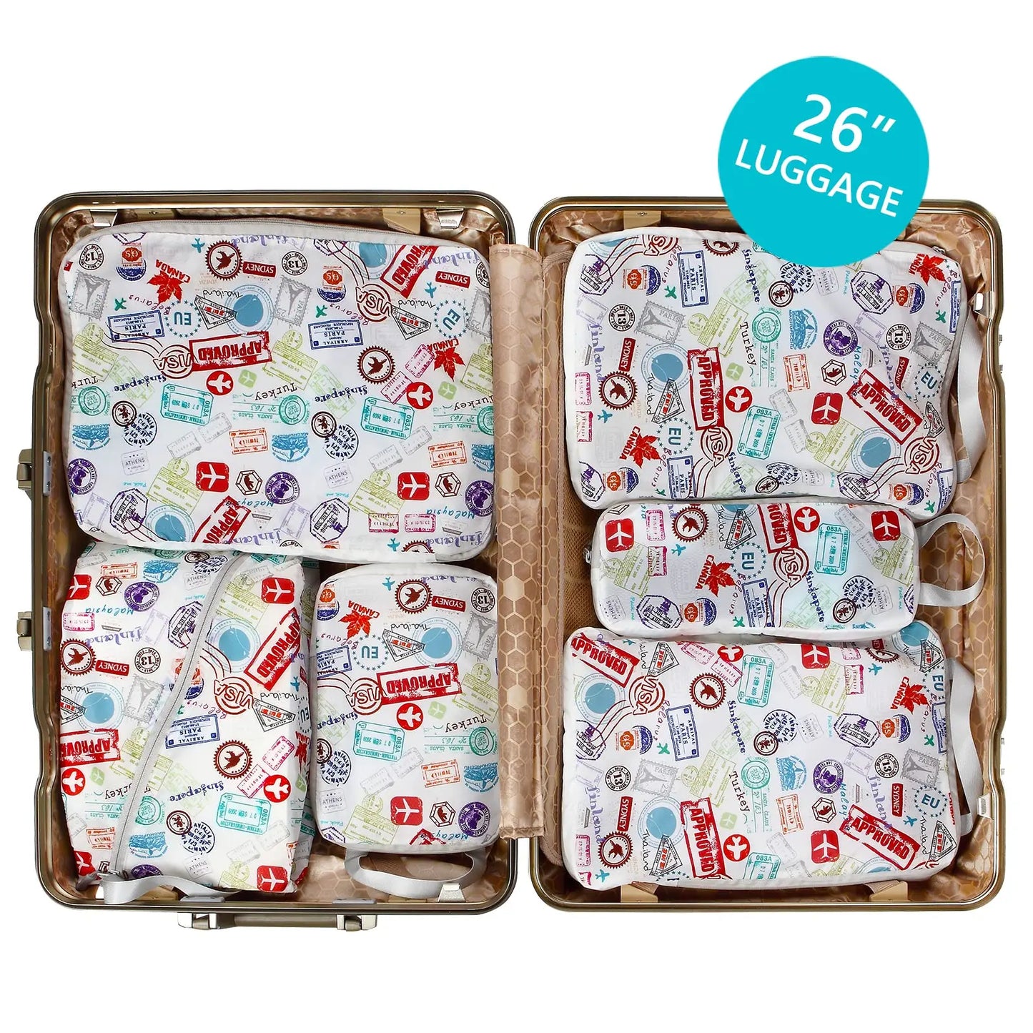 4/6PCS Design Travel Compression Packing Cubes