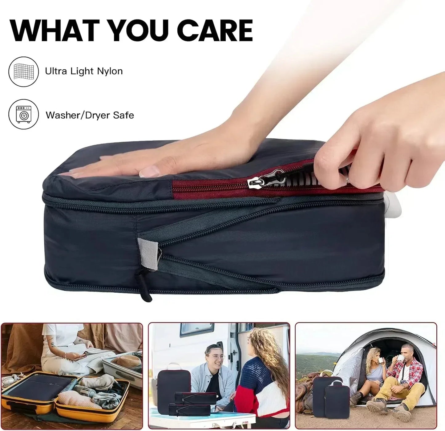Nylon Waterproof Compression Packing Cubes